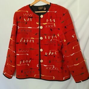 Allure Vintage 90's Embellished Embroidered Wearable Art Jacket sz L‎